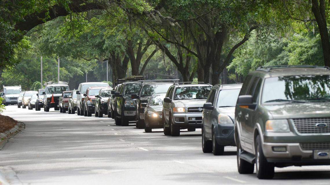 In this file photo, traffic leaving Sea Pines backs up at Sea Pines Circle.