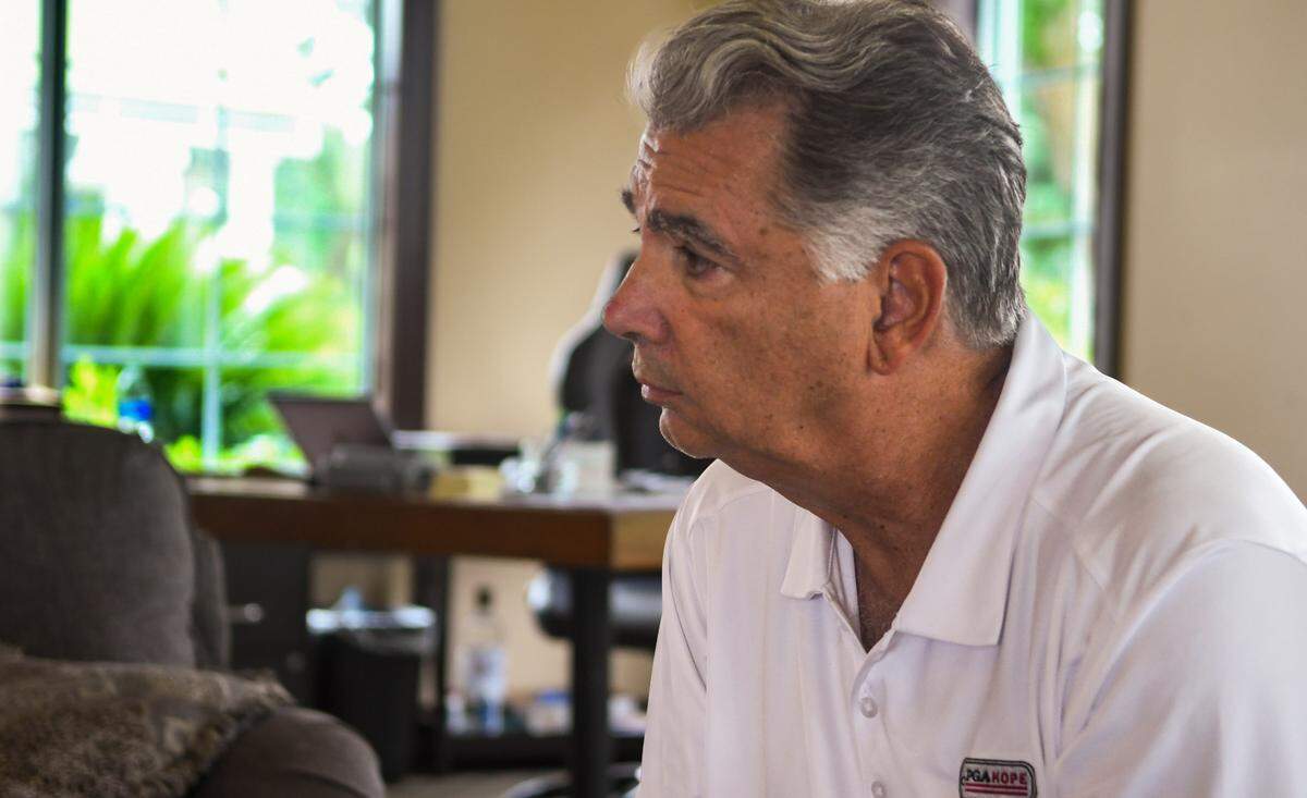 General manager Tim Mervosh listens to a reporters question on Thursday, Sept. 1, 2022 in the clubhouse of Cat Island Club which is now owned by Resort Development Partners.