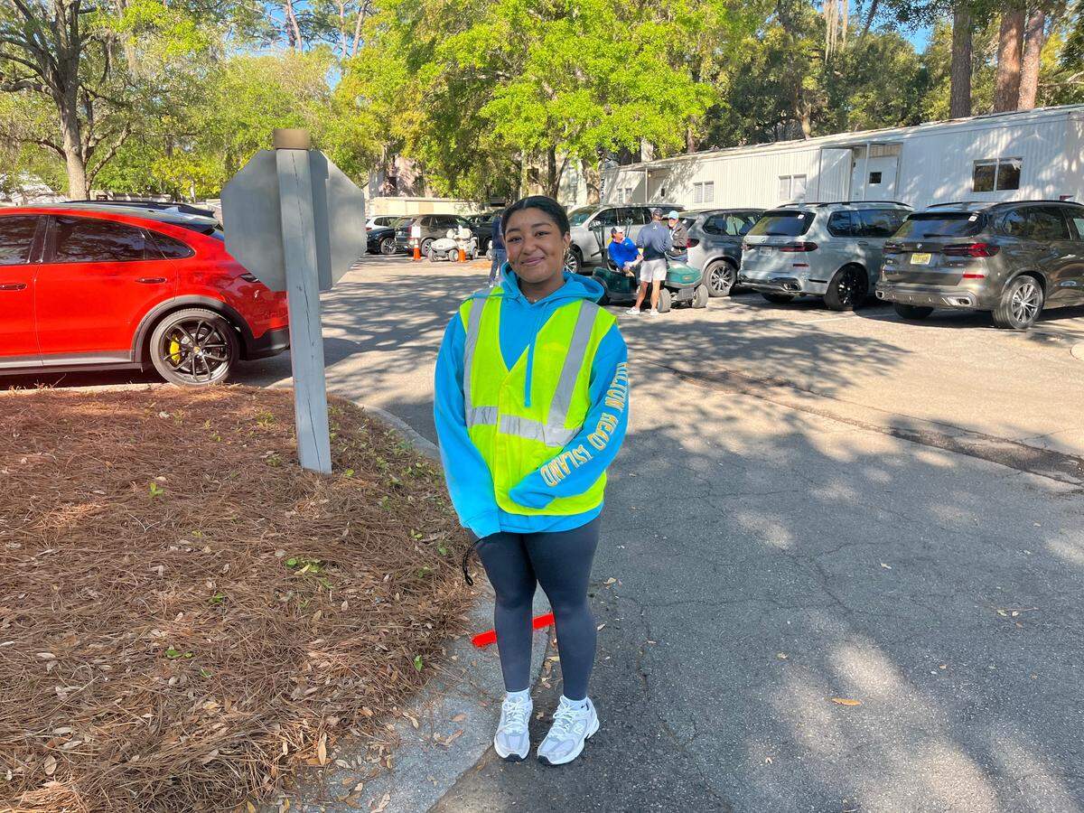 Sophia Brown, softball player at Hilton Head High School, volunteered as a Traffic Manager for the 2025 RBC Heritage Presented by Boeing