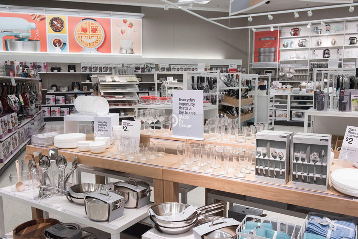 The home goods section of the Gainsville, Virgina, Target features updated displays.