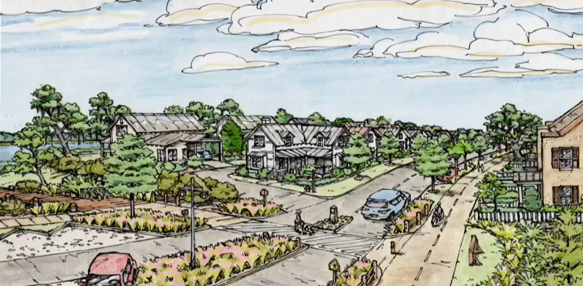 This schematic of The Bluff neighborhood in Port Royal shows the view looking from Fishcamp on 11th and the Shellring Ale Works.