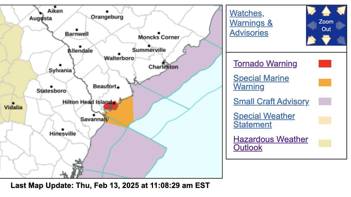 Update: Tornado warning canceled in Beaufort, Jasper counties after storm weakens