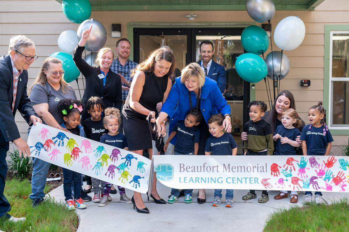 Beaufort Memorial Hospital has teamed with Hobbit Hill Preschool, owned by state Rep. Shannon Erickson, center, to open a new $1.5 million childcare facility at its hospital campus in Beaufort.