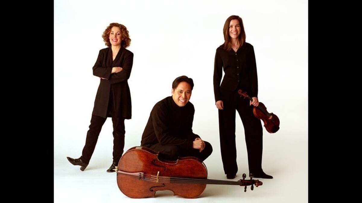 Pianist Amy Dorfman, cellist Felix Wang and Violinist Carolyn Huebl perform as the Blakemore Trio.