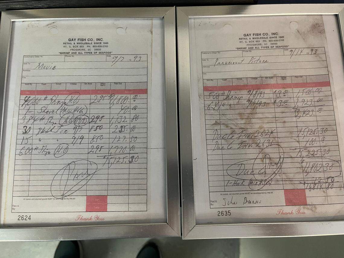 Gay Fish Co. kept the receipts from shrimp it sold to Paramount Pictures during the filming of “Forest Gump.”