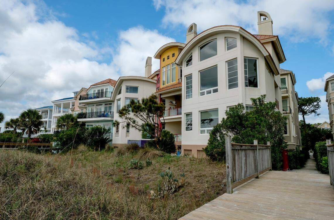 A boardwalk view of homes along Bradley Circle on Thursday, April 1, 2021 on Hilton Head Island where more than half the homes are short-term rentals.