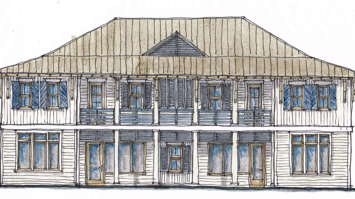 This rendering shows an example of what a mixed-use building pro
