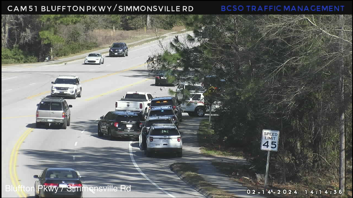 A score of patrol vehicles from the Bluffton Police Department and Beaufort County Sheriff’s Office were seen at the intersection of Bluffton Parkway and Simmonsville Road around 2:15 p.m. Wednesday as police responded to a report of gunfire near Fuller Court.