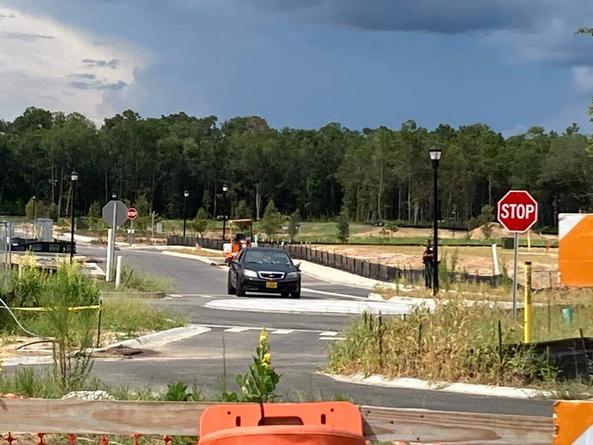 A section north of Alston Park to the S.C. 170 and S.C. 46 traffic circle is blocked off while police work the scene of a shooting Sunday in Bluffton.