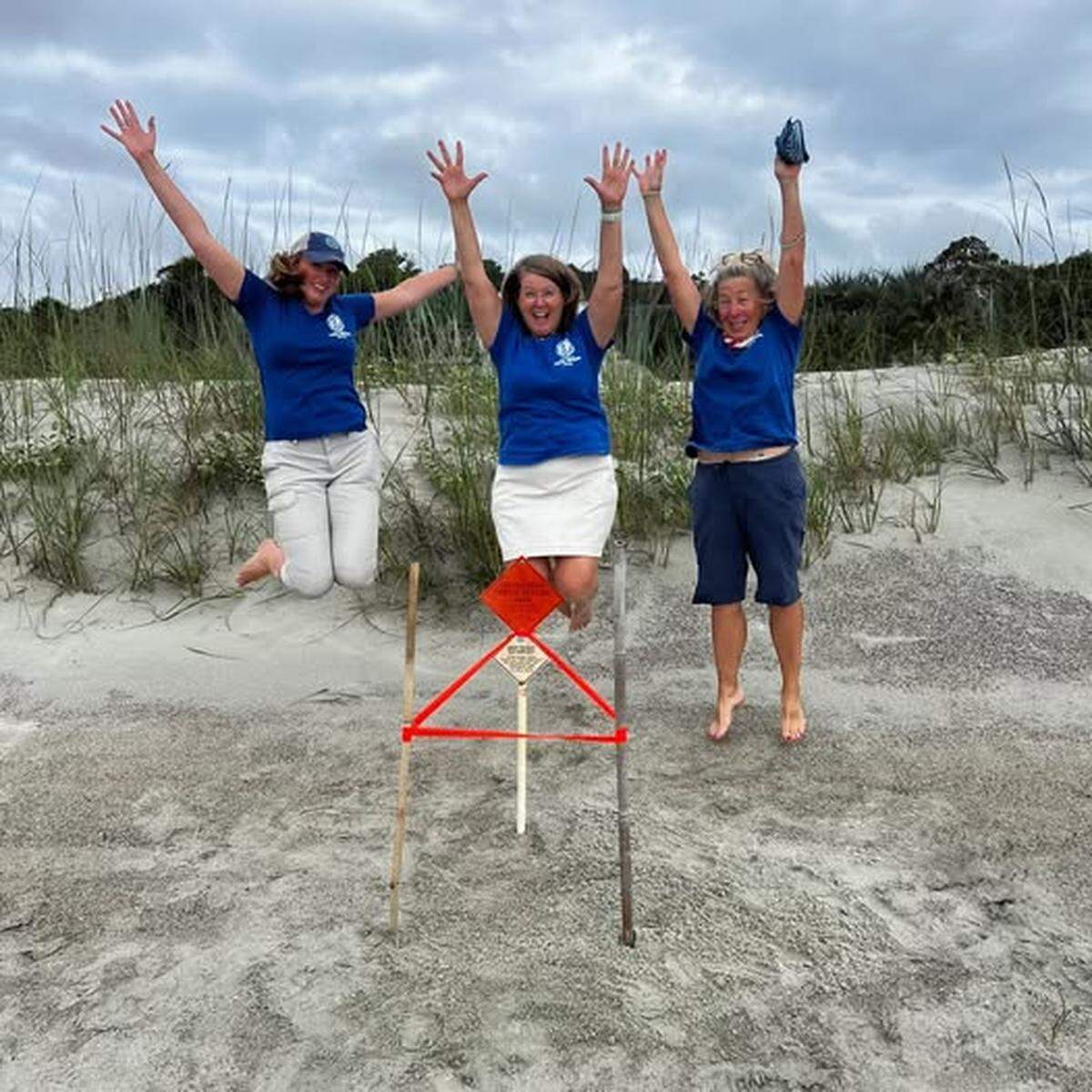 Hilton Head Island Sea Turtle Patrol celebrating the discovery of the 100th sea turtle nest on Hilton Head Island.
