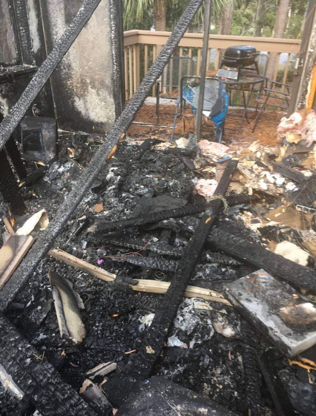 Damage after a home fire in Palmetto Dunes Jan. 21, which affected four units in the Moorings Villas.