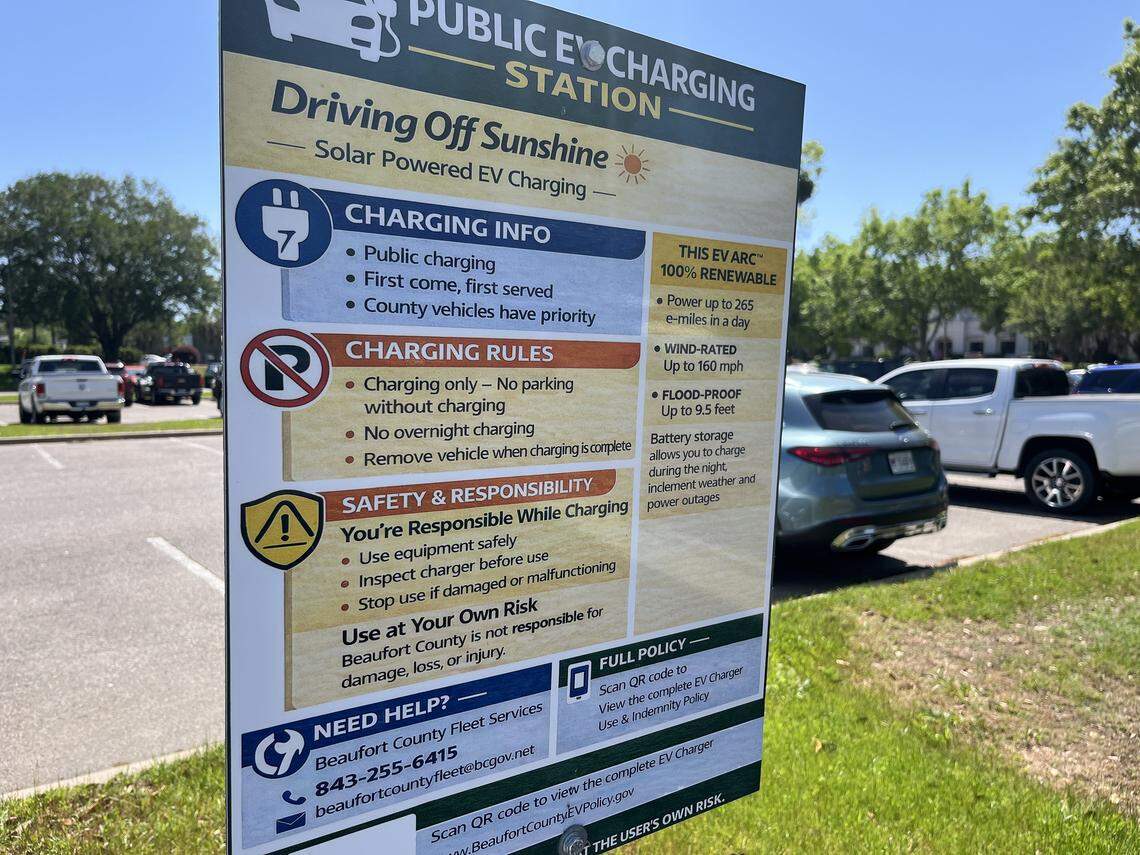 Beaufort County has opened a free public electric vehicle charging station in the parking lot of its Government Center on Ribaut Road in Beaufort.