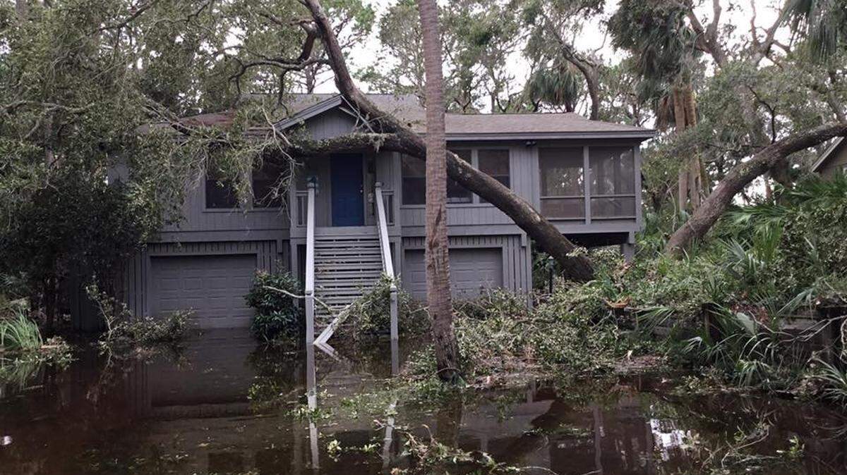 Beaufort resident Kim Sullivan took this photo to document the damage to the Sea Islands including Fripp Island where her friend owns a home. Sullivan and Steve Carroll, set out on the morning of Oct. 8, 2016 with bikes in tow to get out to Fripp to document the damage.