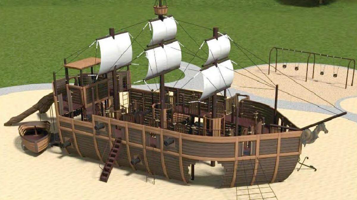 Birdseye view of ship playground from Pope Avenue