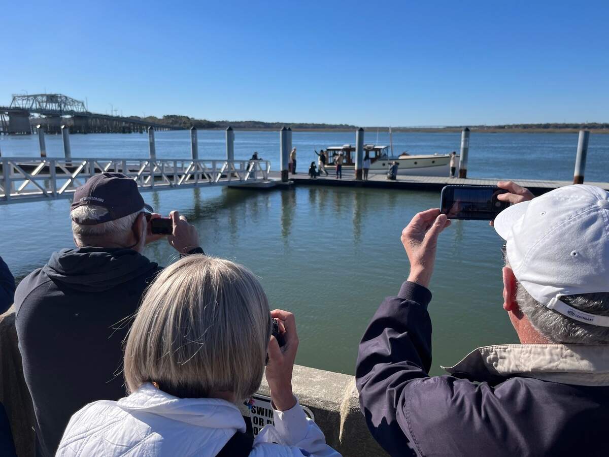 Thousands of Beaufort residents lined the Waterfront Park boardwalk to get a glimpse of Marquise de Lafayette as he arrived in the city by boat Tuesday morning. The event recreated Lafayette’s visit to Beaufort 200 years ago on March 18, 1825. Lafayette, who served with Gen. George Washington during the American Revolution, made several stops to American cities in 1824 and 1825 to celebrate the 50th anniversary of the nation’s war for independence.