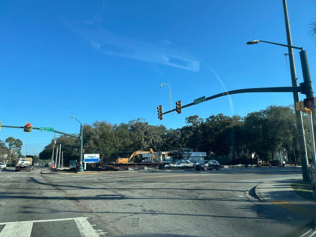 The Parker’s Kitchen at Ribaut Road and Ladys Island Drive Tuesday. The building is being demolished to make way for a new development.