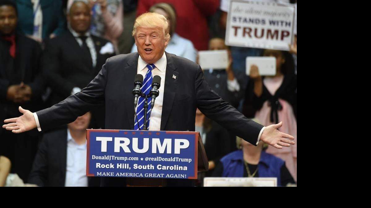In this 2016 file photo, Republican presidential candidate Donald Trump speaks during a campaign stop at Winthrop University in Rock Hill.