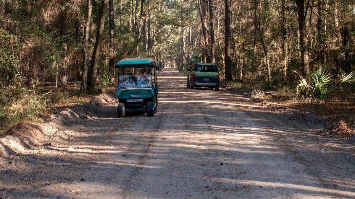 Golf carts on the primary mode of transportation on Daufuskie Island, a small community of about 500 full-time residents lying slightly southwest of Hilton Head Island. With no bridge to the mainland, Daufuskie is only accessible by ferry.