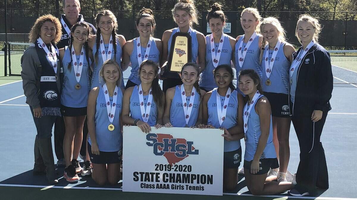 Hilton Head Island defeated Greenville to win the Class 4A girls tennis championship on Saturday, Nov. 9, 2019.