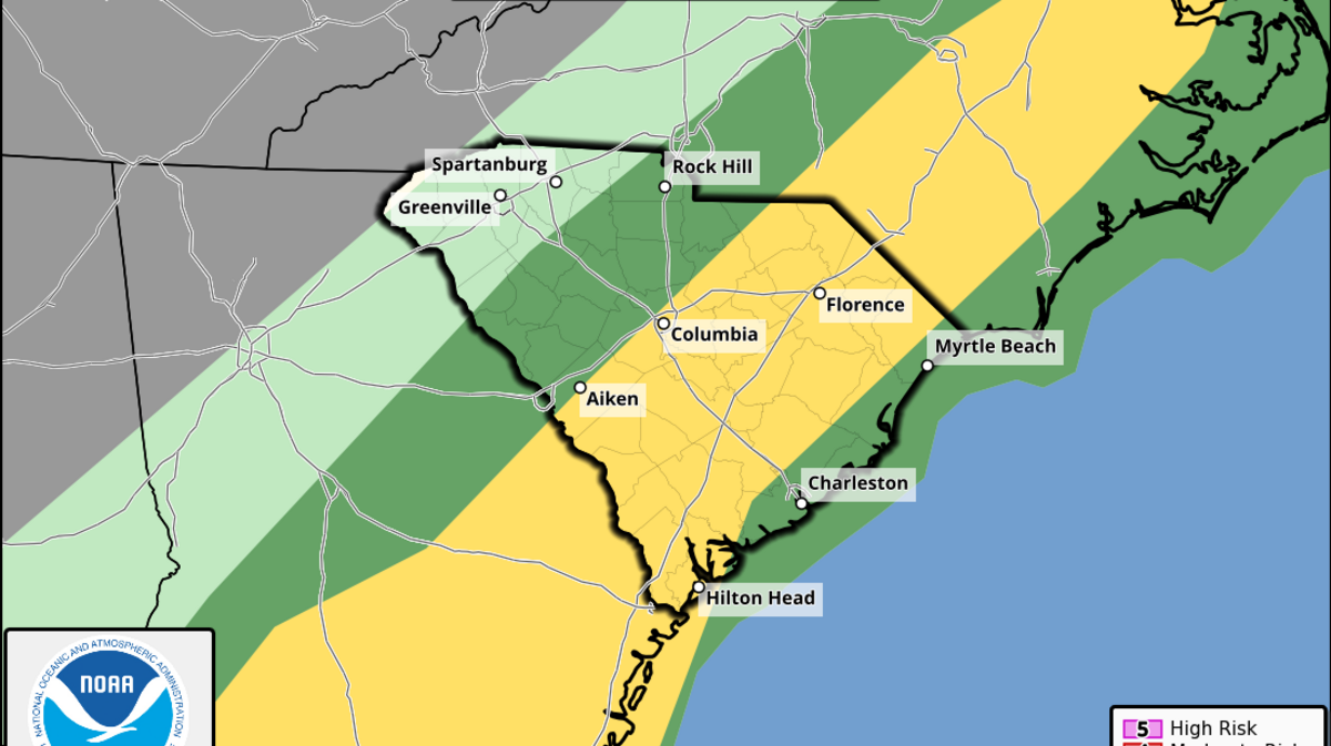 Severe thunderstorms will arrive in Hilton Head Monday afternoon and early evening
