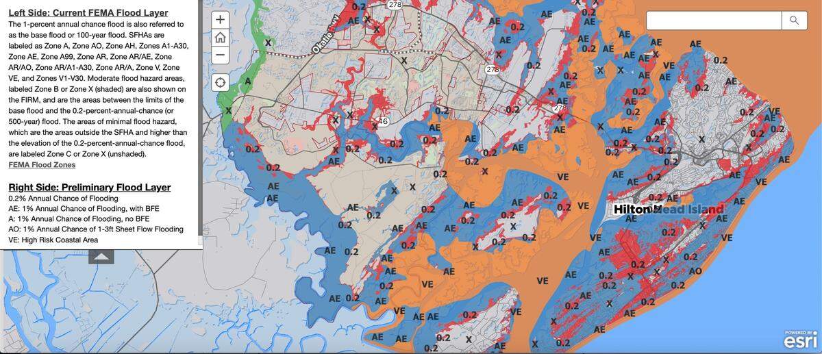 The Town of Bluffton’s updated FEMA flood map.