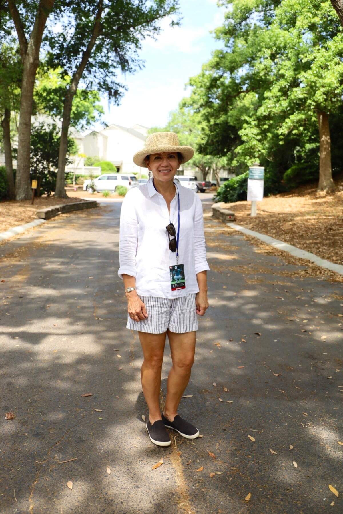 Martha Couson wears her favorite linen top from France.