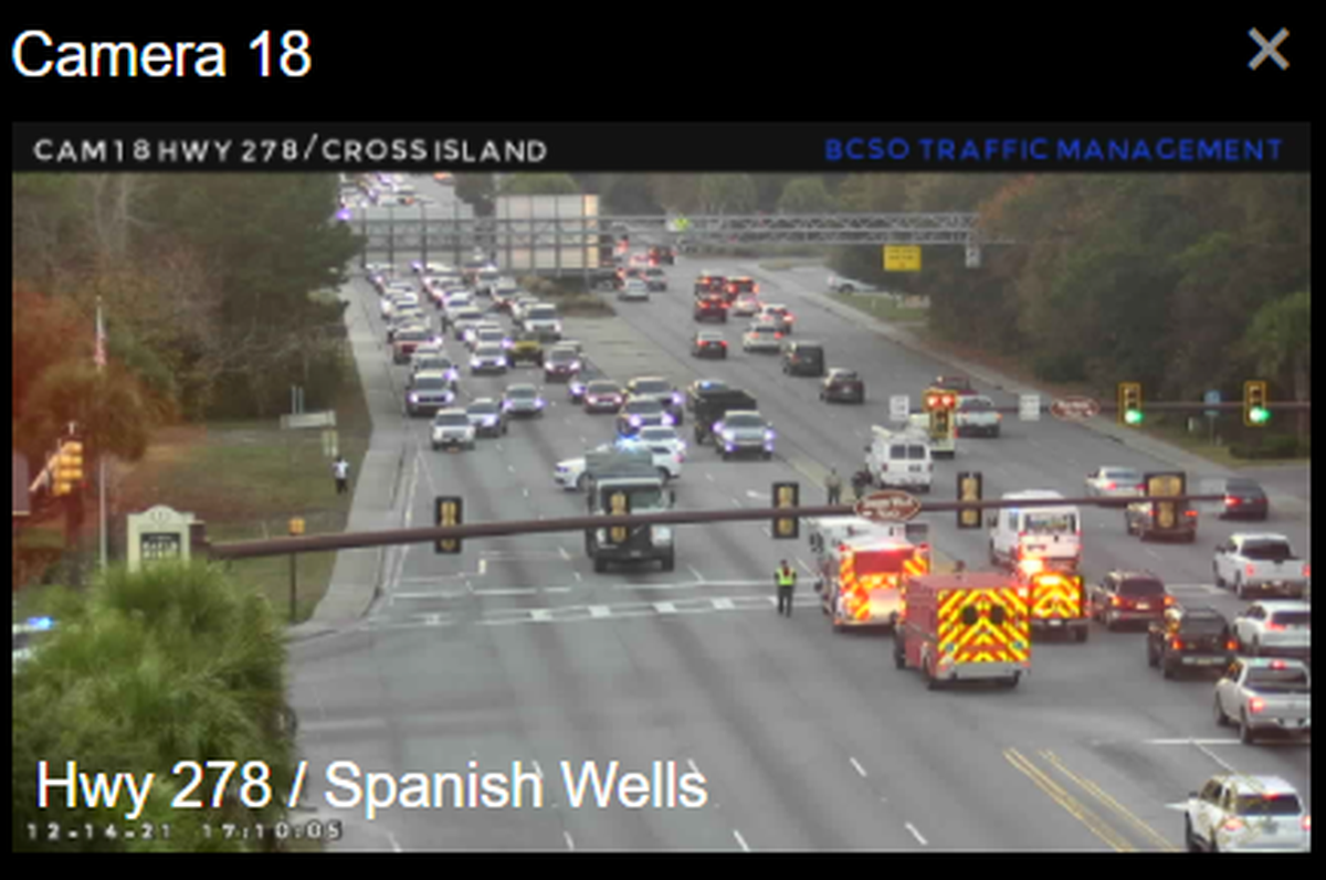 A car on fire on Spanish Wells Road on Hilton Head causes Tuesday afternoon traffic delays