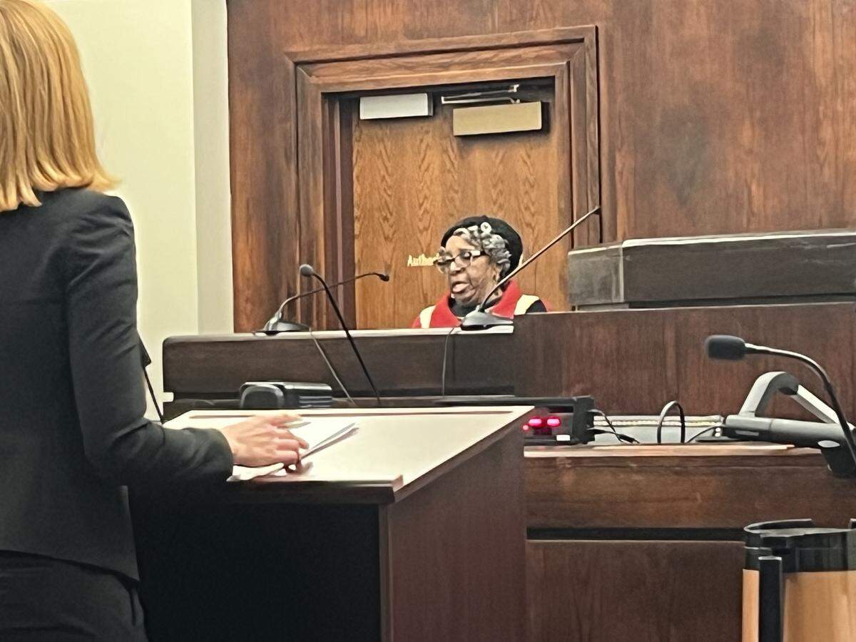 Julia B. Scott testifies Tuesday in the Beaufort County 14th Judicial Circuit Court. Scott is among several St. Helena Island residents suing to regain access to a cemetery off of Seaside Road. “Before I was born, people was buried there,” the 81-year-old Scott said.
