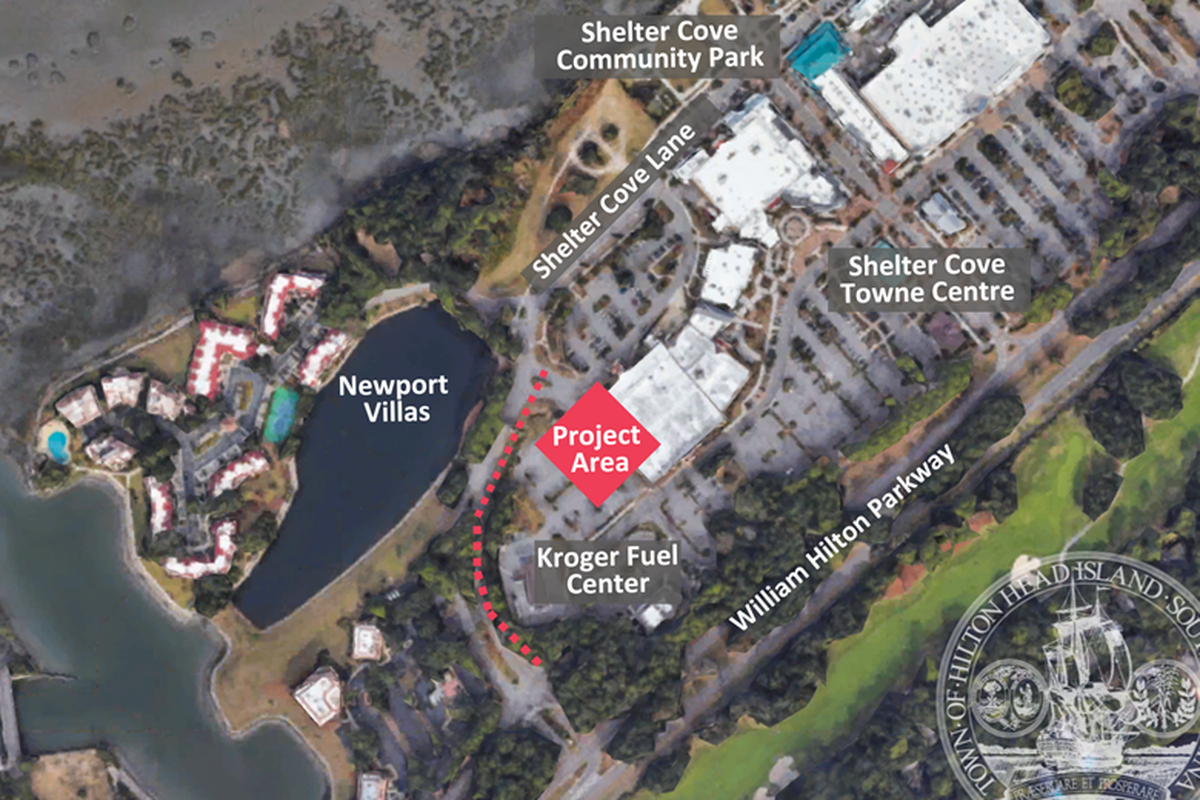 A map of where Shelter Cove Lane’s new 10-foot-wide pathway will go.