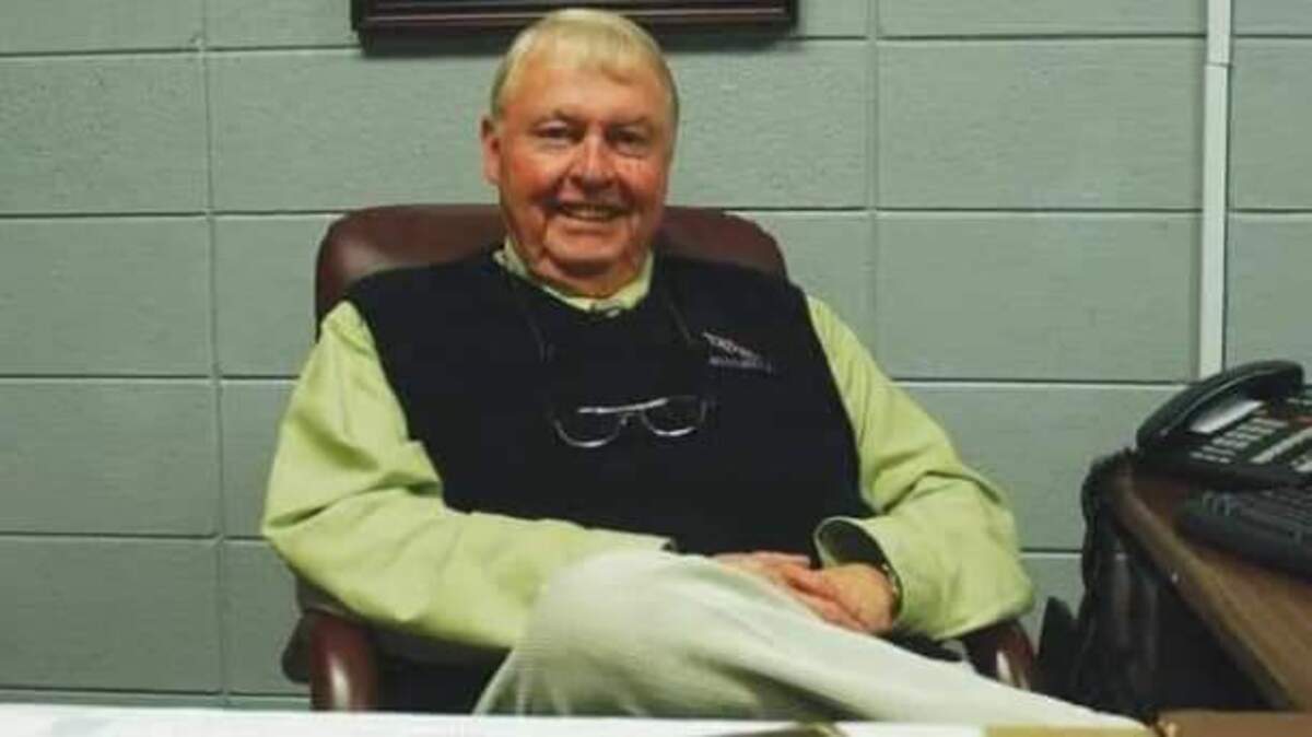 John D. Rogers Jr. at his desk at Thomas Heyward Academy in Ridgeland. S.C.