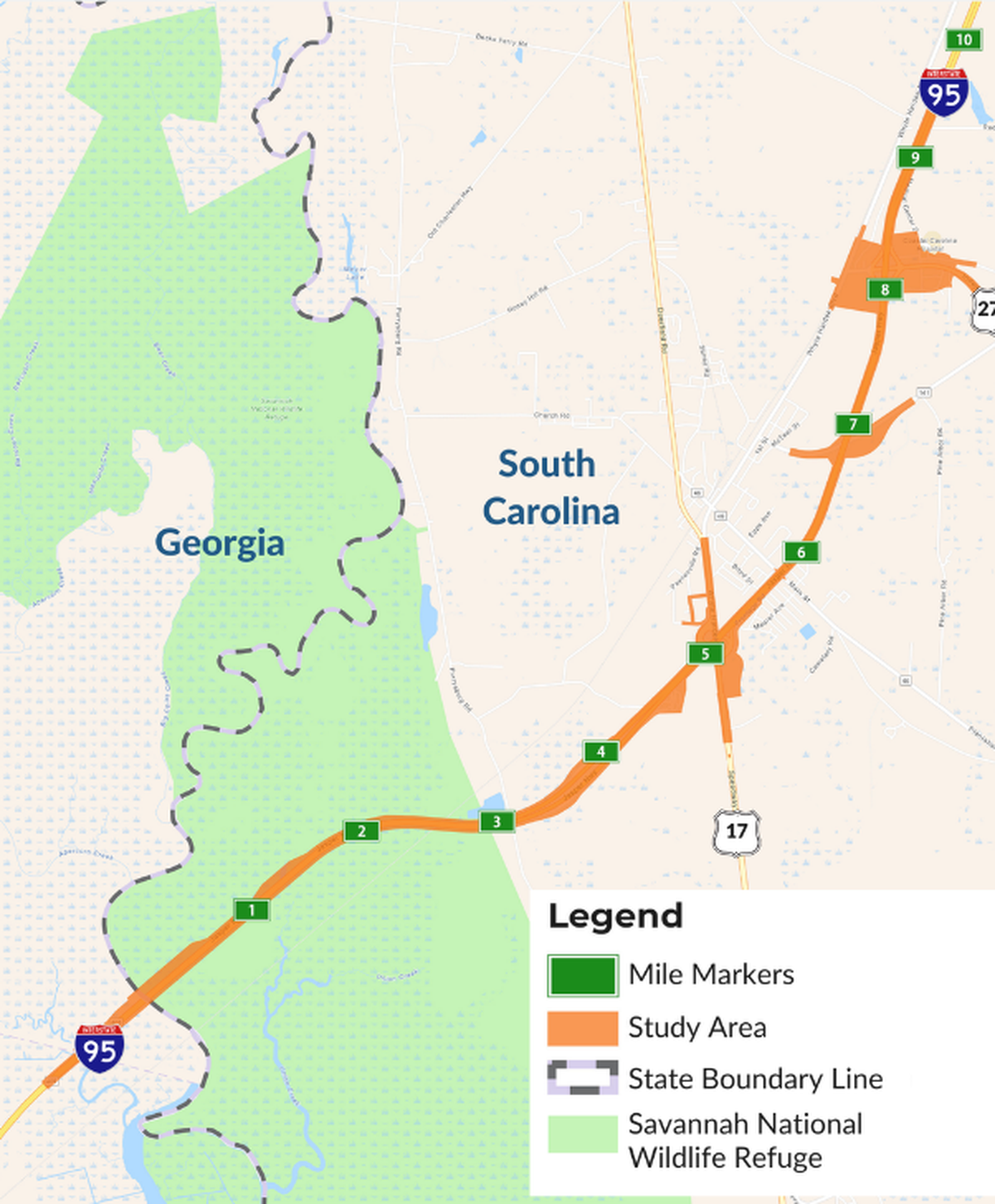 This corridor ranks among the worst of the rural interstates in freight mobility, according to the I-95 Feasibility Report.