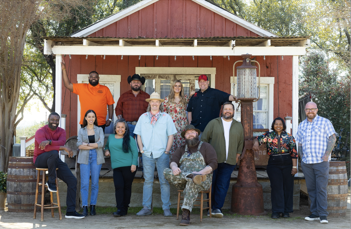 Chefs Thyron Mathews, Orchid Paulmeier, Greg Gatlin, Tim Van Doren, Alexandra Donnadio, Aarthi Sampath, Brad Leighnigher, Tyler Anderson, Jason Dady, Kyle Bryner, Arturo Ramon II and Rosalie Bradford Pareja on Food Network’s BBQ Brawl