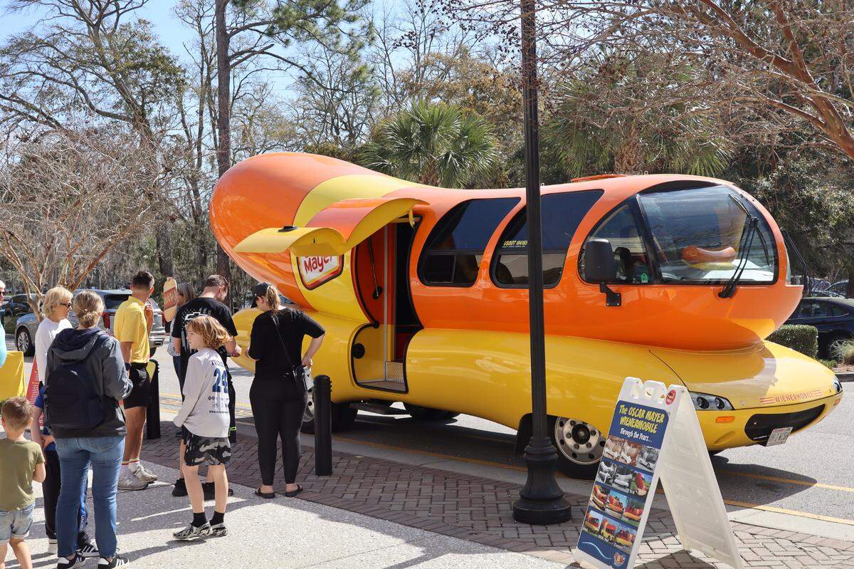 The Oscar Mayer Wienermobile drew a crowd of shoppers and awestruck onlookers upon its arrival at the Shelter Cove Kroger the morning of Thursday, March 13, 2025, on Hilton Head Island.