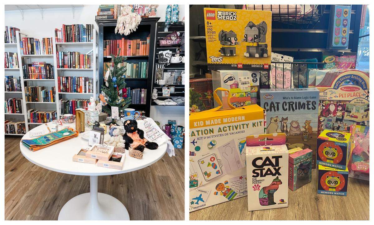 The Kneady Cat Books & Gifts, along Bluffton’s Buckwalter Parkway in Berkeley Place, sells used books and cat-themed gifts.