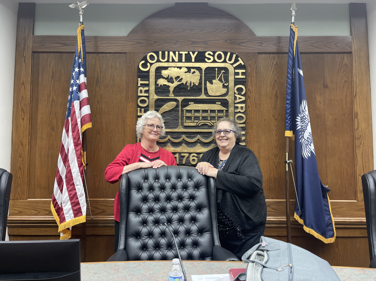 District 4 Councilwoman Alice Howard, left, was elected as chair of the Beaufort County Council during the Oath of Office Ceremony on Thursday, Jan. 2. Tab Tabernik, District 6 Councilwoman, was elected as vice chair of the council.