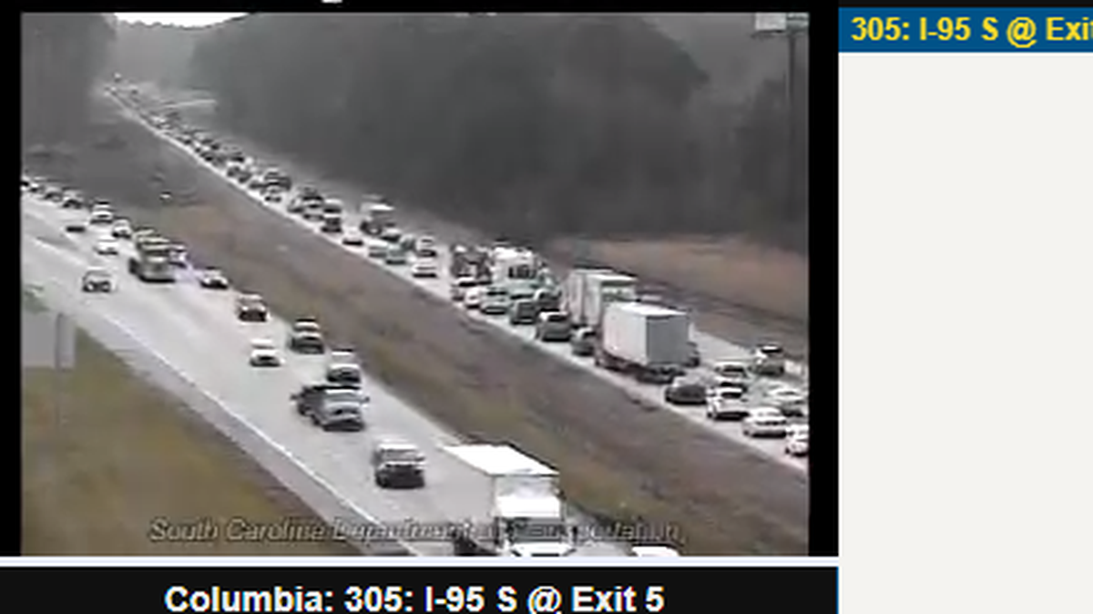 Traffic camera footage of I-95 on Thursday, Dec. 27 near Hardeeville.