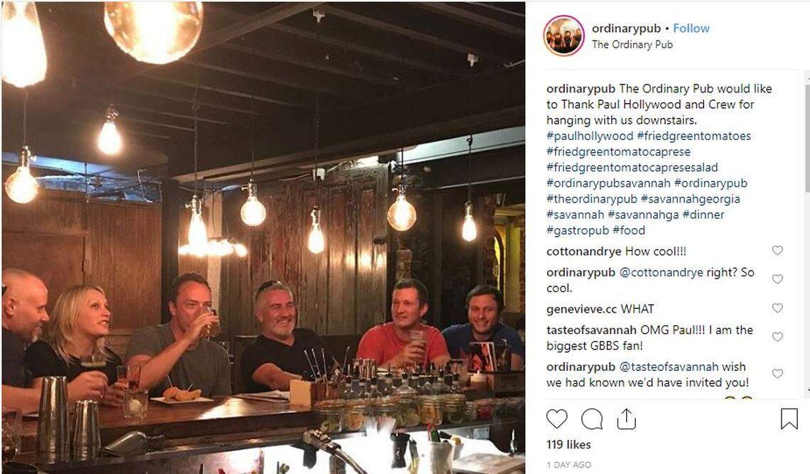 Paul Hollywood of “Great British Baking Show” visits Ordinary Pub in Savannah.