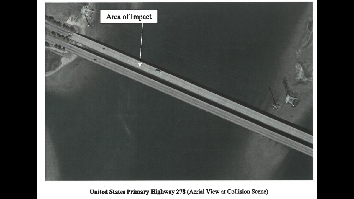 An aerial photo of the Hilton Head bridge U.S. 278 where the May 1, 2021 crash occurred.