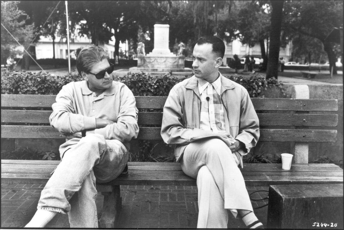 Robert Zemeckis (left) is the director and Tom Hanks is the star. Photo: Phil Caruso Paramount Pictures 1994