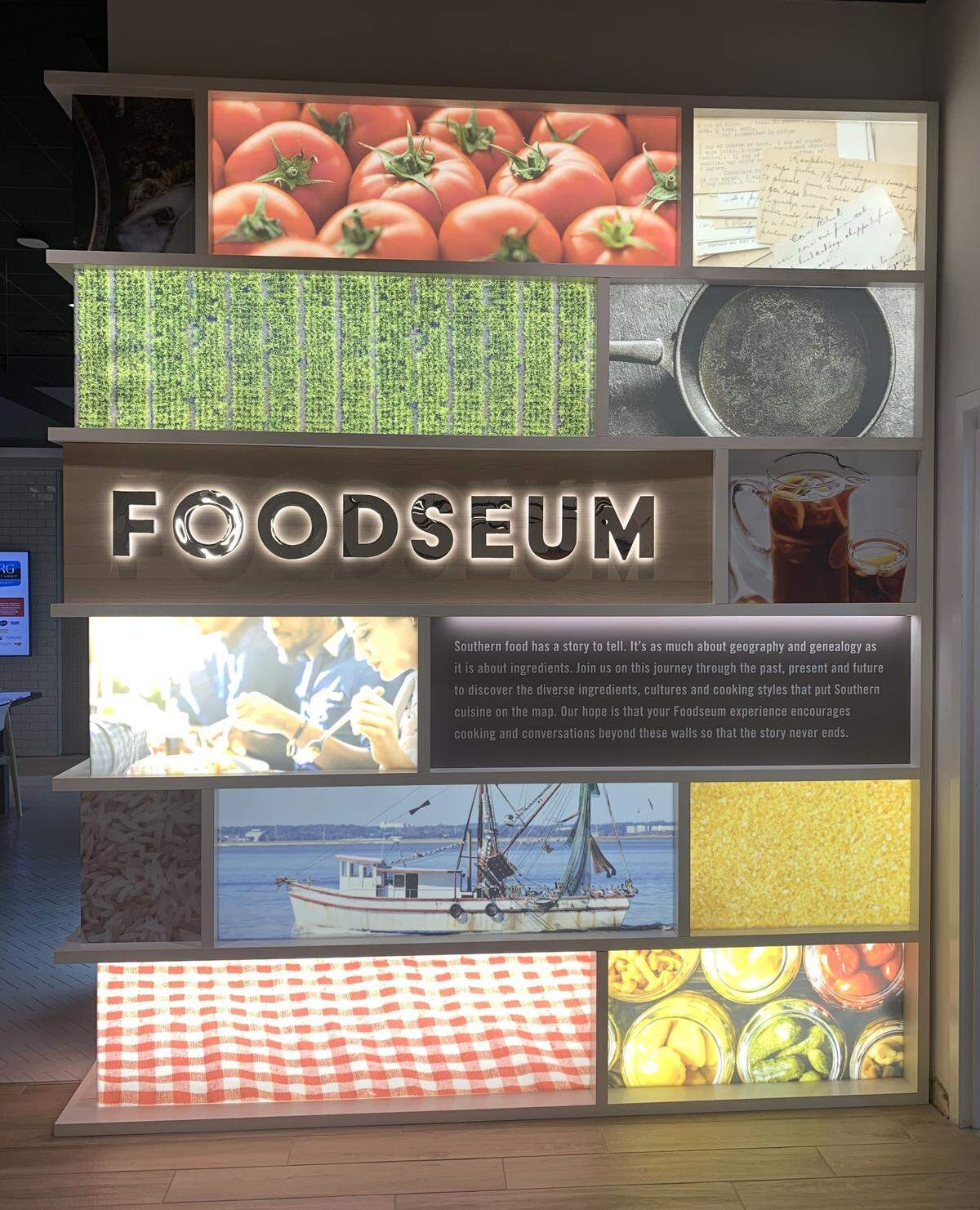 Welcome sign to the new Foodseum