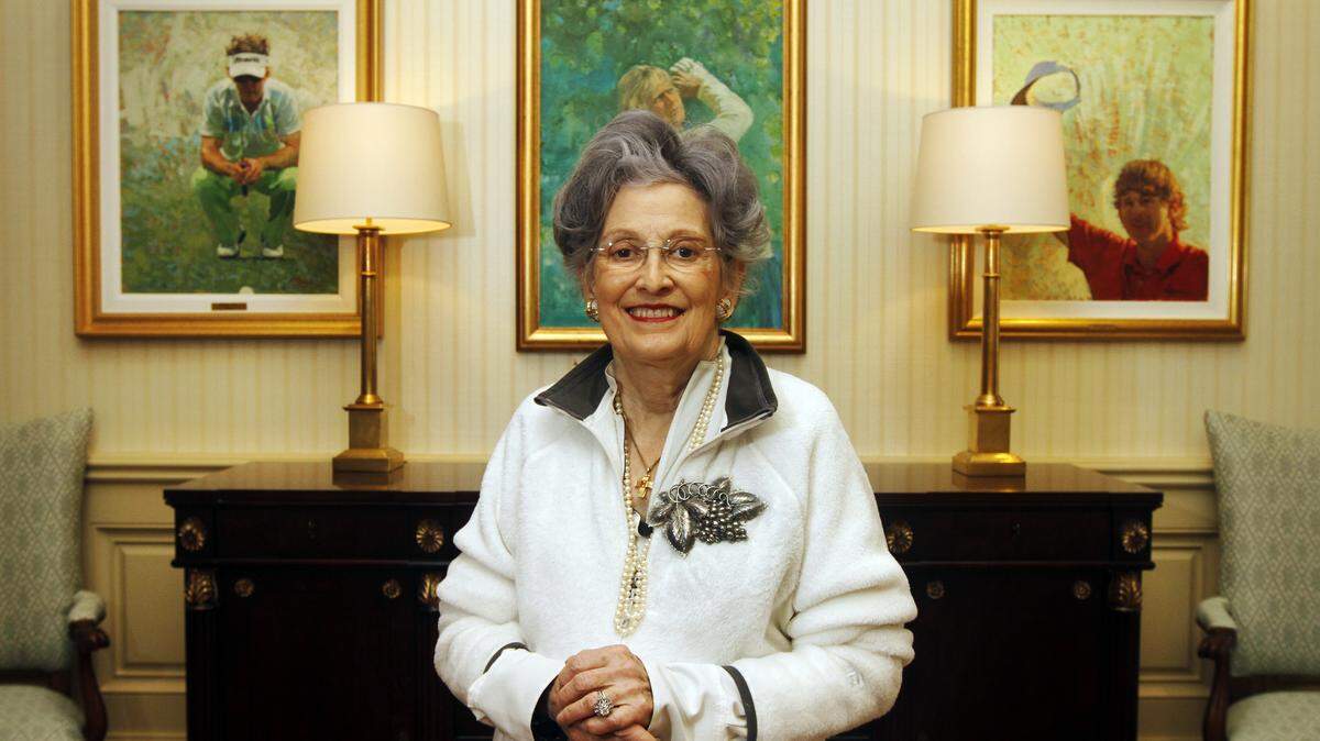 Mary Stone Fraser, stands for a portrait on March 27, 2015 in the "Hall of Champions" in the new Harbour Town Club House after participating in the ribbon cutting ceremony earlier in the morning in Sea Pines, Hilton Head Island. To watch a video, go to: http://bit.ly/1gf1c6W