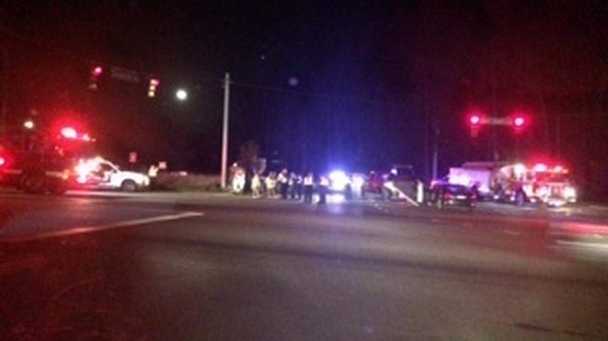 Five people were injured -- one had to be airlifted from the scene -- in a two-vehicle crash Saturday night near the foot of the Broad River Bridge.