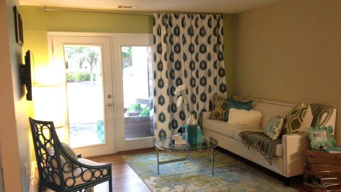 A model living room at Avalon Shores in Bluffton.