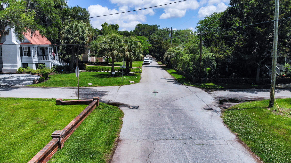 Residents of The Point in Historic Downtown Beaufort have addressed city council members in public meetings saying King Street drains quickly after a rain event and that the proposed pump station for Knott Park is too much for the quaint neighborhood. Pictured in this photo is a look down King Street intersected by Hamilton Street as photographed on June 7, 2024, the park is to the right of the photo.