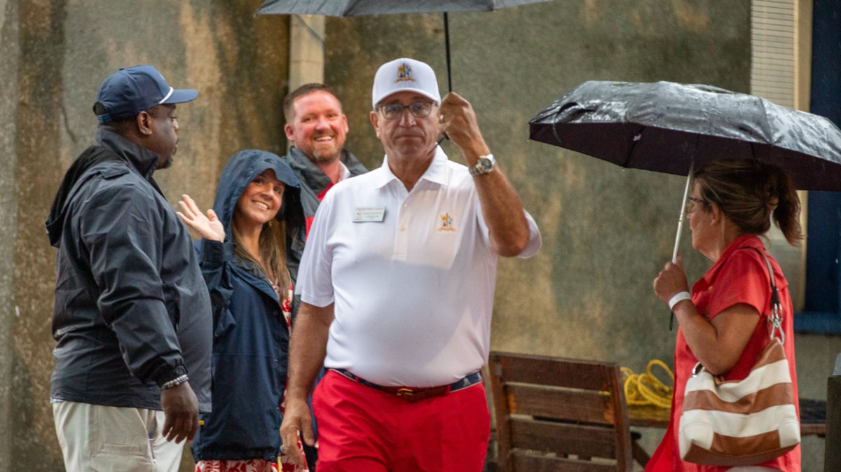 Rain and lightning prompted the postponement of the opening ceremonies of the Beaufort Water Festival Friday evening but by Saturday the 10-day show was back on schedule.