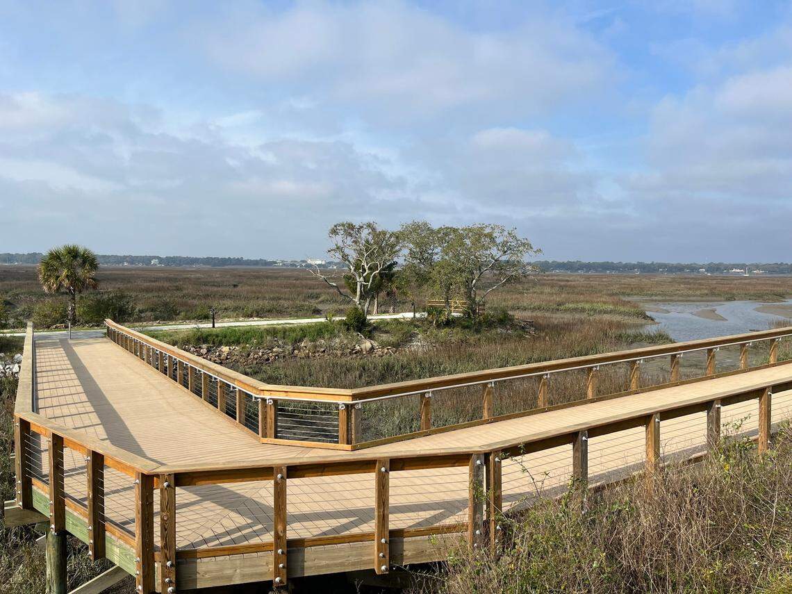 Pedestrians can now directly access Whitehall Park on Lady’s Island using this boardwalk along Highway 21.
