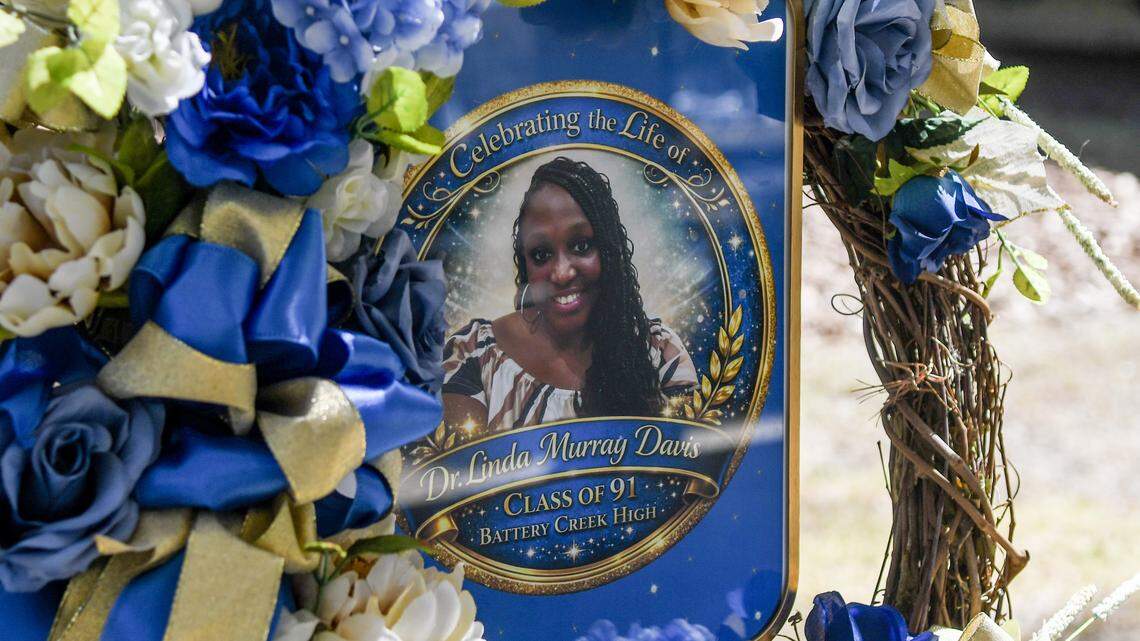 A photo of Linda Davis at her celebration held at St. Peter’s Episcopal Church on March 7, 2026, on Skidaway Island.