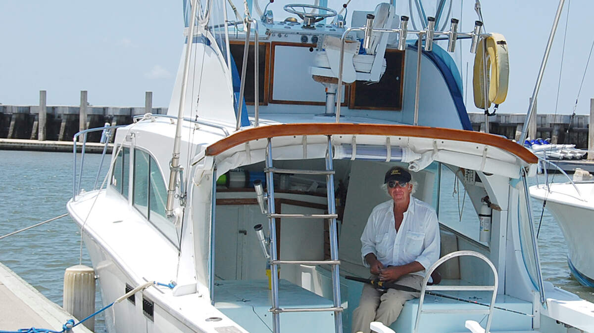 Capt. Stratty Pollitzer aboard the Hero in the Harbour Town Yacht Basin, where he ran charter fishing boats for 40 years.