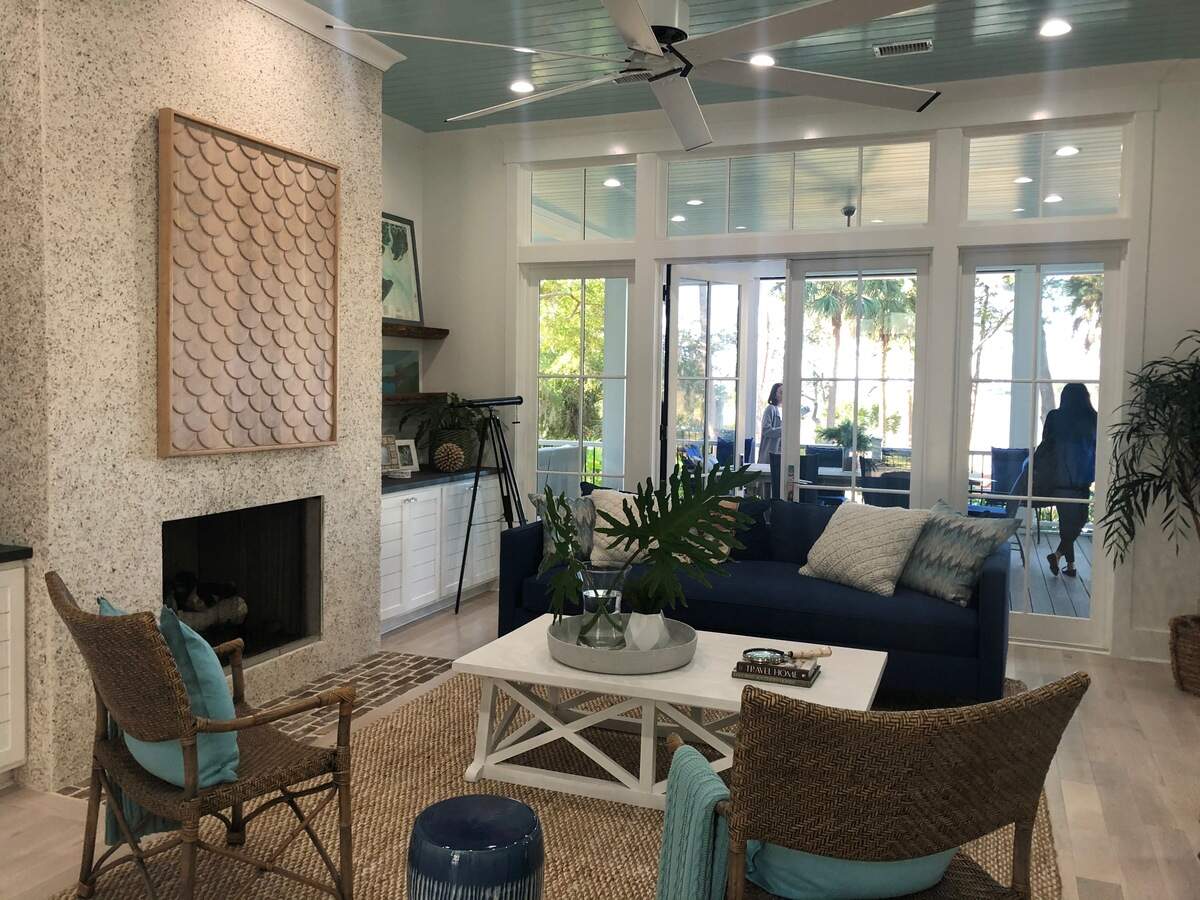 The living room of the HGTV 2020 Dream Home in Windmill Harbour on Hilton Head Island.