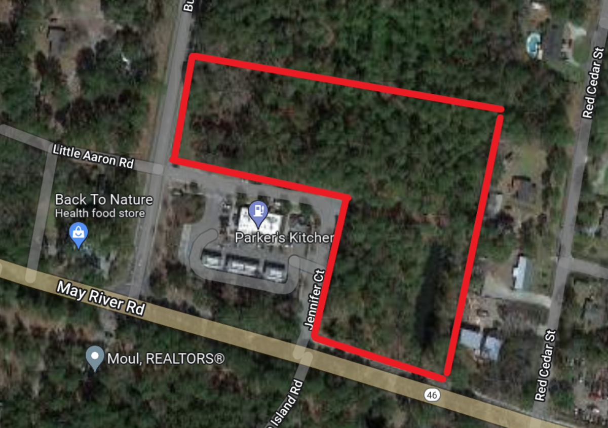 A rough outline of the lot the brewery would be built upon.